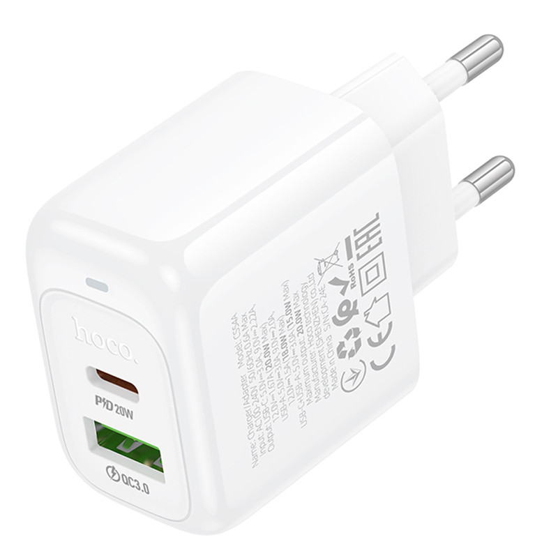 СЗУ Hoco CS54A Surplus PD20W+QC3.0 (1USB-A/1C)