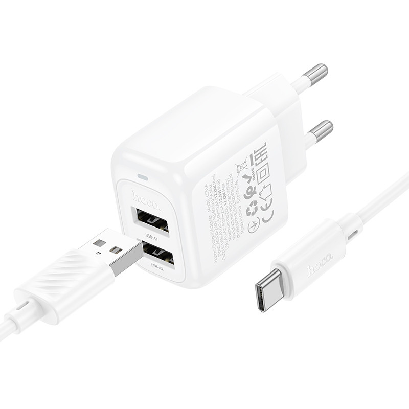СЗУ Hoco CS51A Surplus (2USB-A) + Type-C