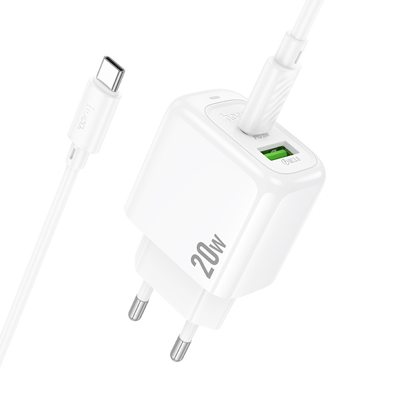 СЗУ Hoco CS54A Surplus PD20W+QC3.0 (1USB-A/1C) + кабель Type-C to Type-C
