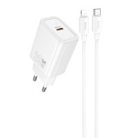 СЗУ Hoco N60 Gentle PD20W (1USB-C) + кабель Type-C to Lightning