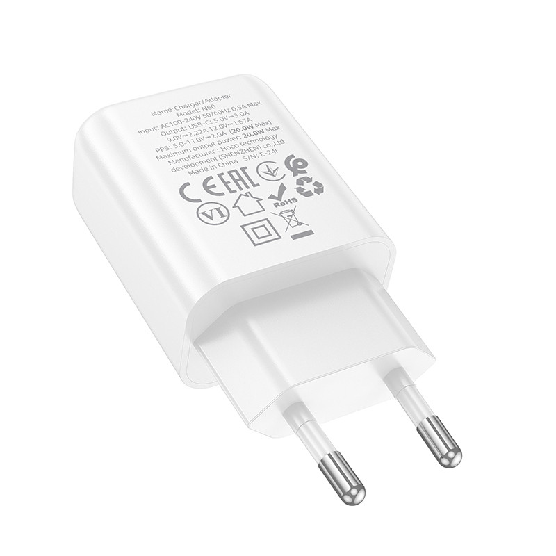 СЗУ Hoco N60 Gentle PD20W (1USB-C) + кабель Type-C to Lightning