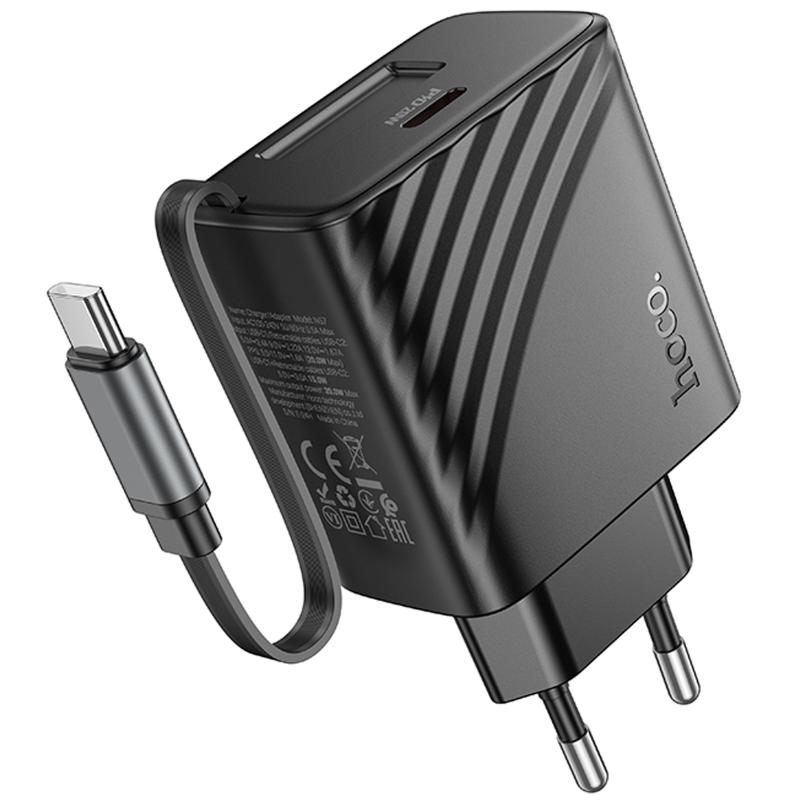 СЗУ Hoco N57 Full PD20W with retractable cable Type-C (2USB-C)