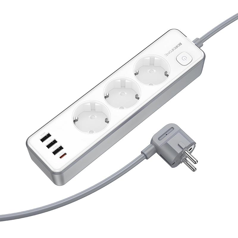 Уценка Удлинитель Borofone BAC9 Power PD20W (3USB-A/1C/3xSocket) (2m)