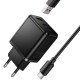 СЗУ Hoco C157A Smart PD30W+QC3.0 (1USB-A/1C) + кабель USB to Type-C