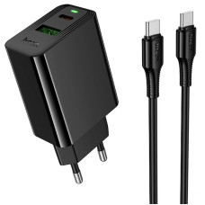 СЗУ Hoco CS95A Leader PD30W+QC3.0 (1USB-A/1C) + кабель Type-C to Type-C