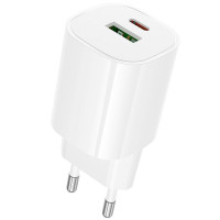 СЗУ Borofone BA104A Pudding PD20W+QC3.0 (1USB-A/1C)