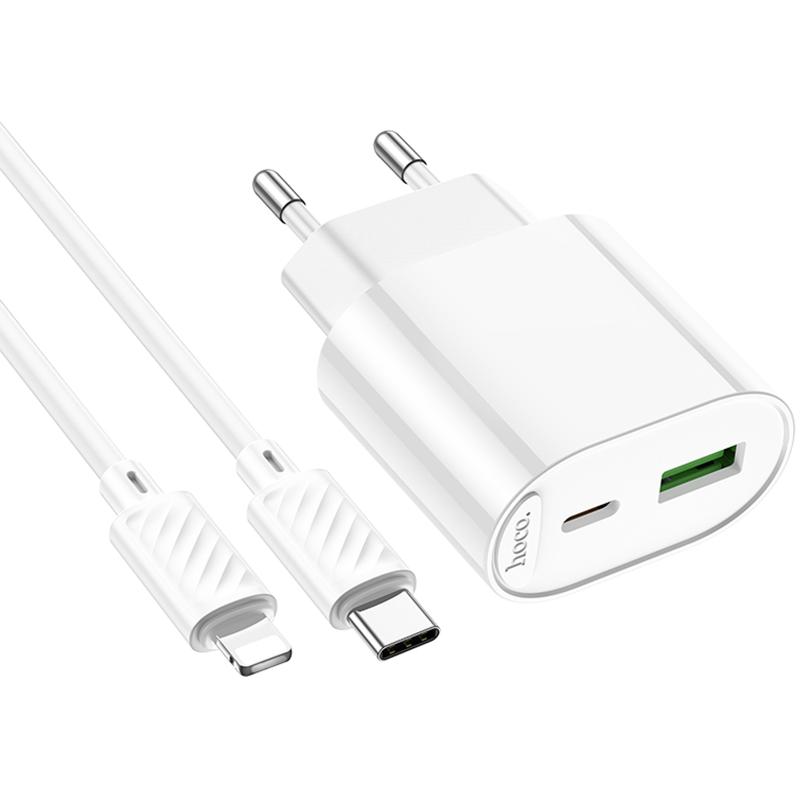 СЗУ Hoco C109A Fighter PD20W (1USB-C) + кабель Type-C to Lightning