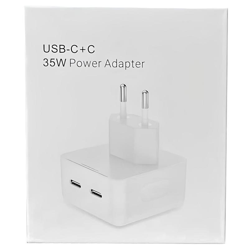 СЗУ 35W Dual Mini Power Adapter for Apple (2USB-C) (AA) (box)