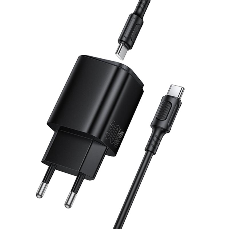 СЗУ Borofone BAS85A Star PD30W+QC3.0 (1USB-A/1C) + кабель Type-C to Type-C