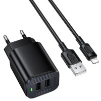 СЗУ Borofone BAS81A Star 10.5W (2USB-A) + кабель USB to Lightning
