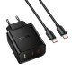 СЗУ Hoco N75 Grande 65W QC+PD (1USB-A/2C) + кабель Type-C to Type-C