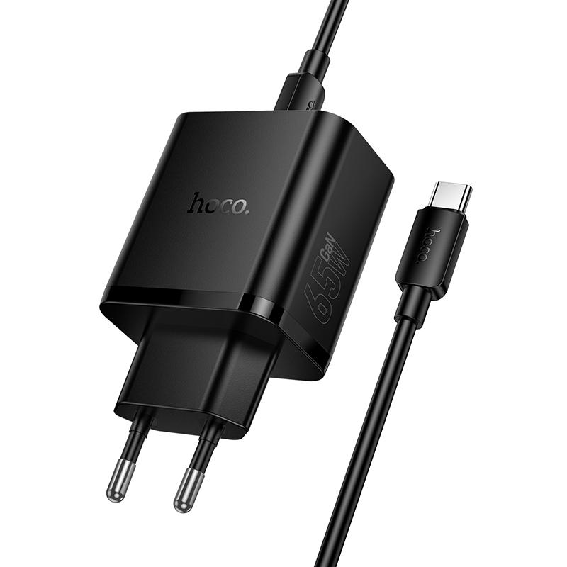 СЗУ Hoco N75 Grande 65W QC+PD (1USB-A/2C) + кабель Type-C to Type-C