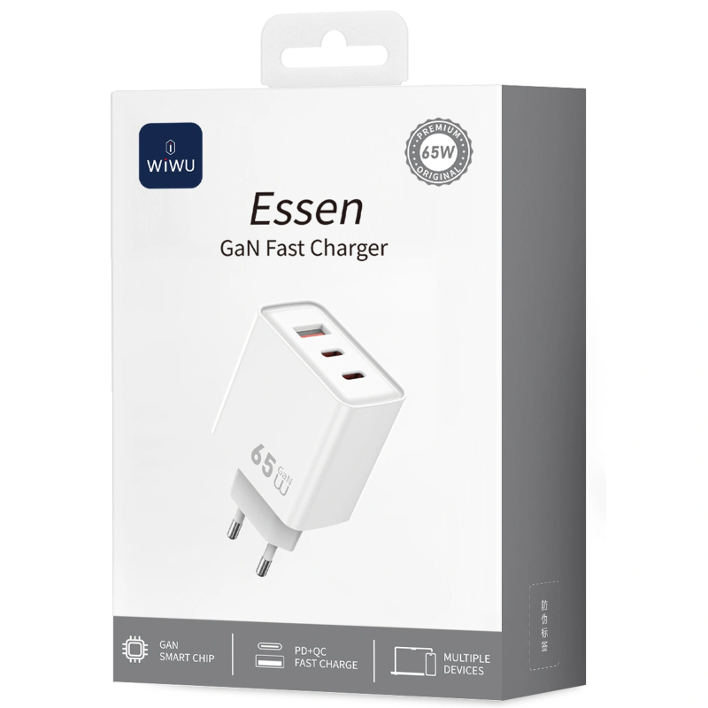СЗУ WIWU G005 Essen PD65W+QC3.0 GaN (1USB-A/2C)
