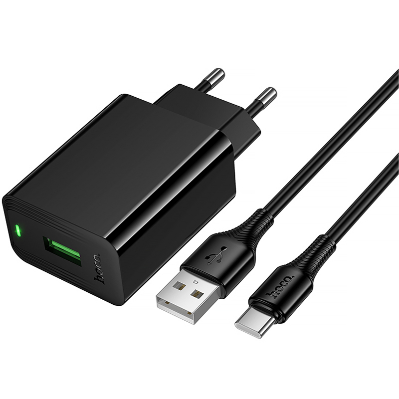 Уценка СЗУ Hoco CS92A Leader 18W+QC3.0 (1USB-A) + кабель USB to Type-C