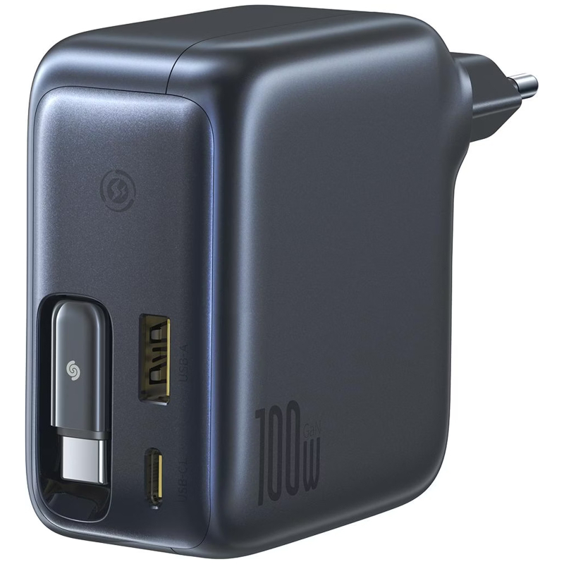 СЗУ Baseus EnerCore CJ11 PD100W+QC3.0 with retractable cable (1USB-A/2C) (E0120M)