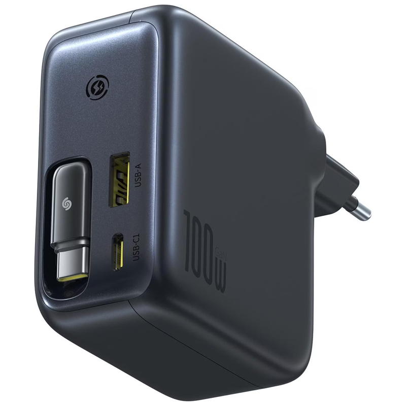 СЗУ Baseus EnerCore CJ11 PD100W+QC3.0 with retractable cable (1USB-A/2C) (E0120M)