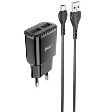 СЗУ Hoco C88A Star round 2.4A (2USB-A) + кабель USB to Type-C