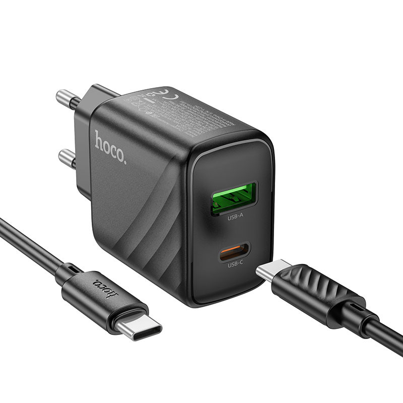 СЗУ Hoco CS23A Sunlight PD30W+QC3.0 (1USB-A/1C) + кабель Type-C to Type-C