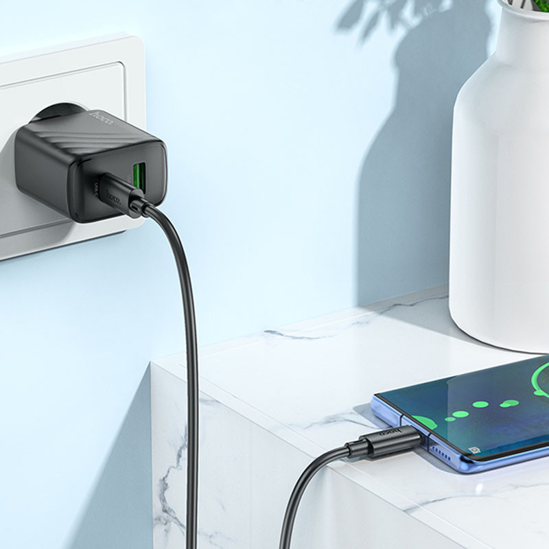 СЗУ Hoco CS23A Sunlight PD30W+QC3.0 (1USB-A/1C) + кабель Type-C to Type-C