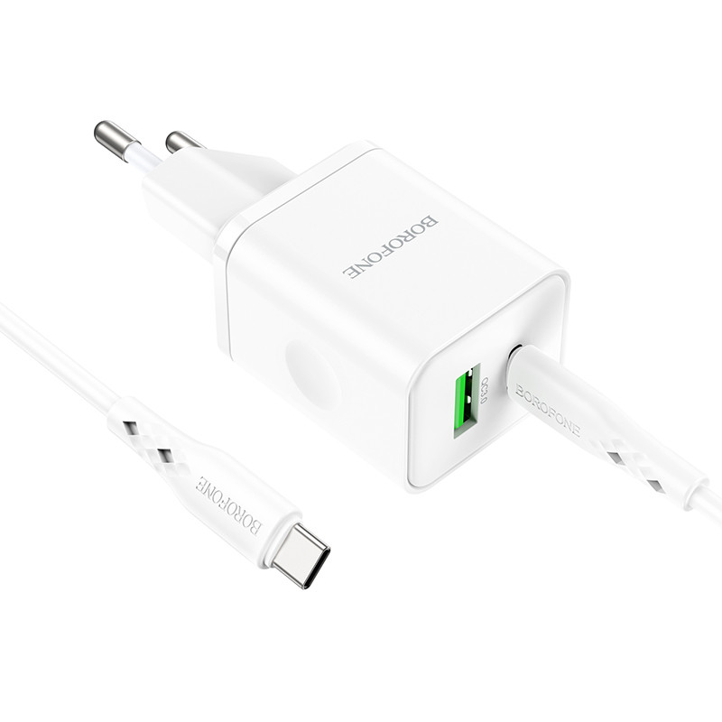СЗУ Borofone BN7 PD20W+QC3.0 (1USB-A/1C) + кабель Type-C to Type-C