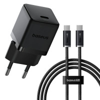 СЗУ Baseus Palm Fast Charger 30W (1USB-C) + кабель Type-C to Type-C (P10111605113-01)