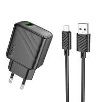 СЗУ Hoco CS21A Rich QC3.0 18W (1USB-A) + кабель USB to MicroUSB