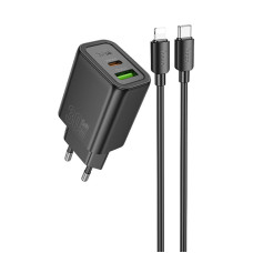 СЗУ Hoco N63 Gentle PD30W+QC3.0 (1USB-A/1C) + кабель Type-C to Lightning