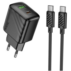 СЗУ Hoco CS25A Rico PD20W+QC3.0 (1USB-A/1C) + кабель Type-C to Type-C