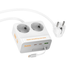 Удлинитель Hoco AC28 Descanso (PD45W/1C/3A/2xSocket) (2m)