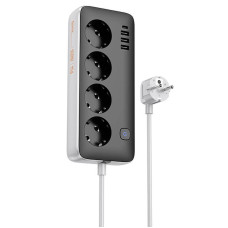 Удлинитель Hoco AC21 Sunlight 4-bit (1C/3A/4xSocket) (1.5m)