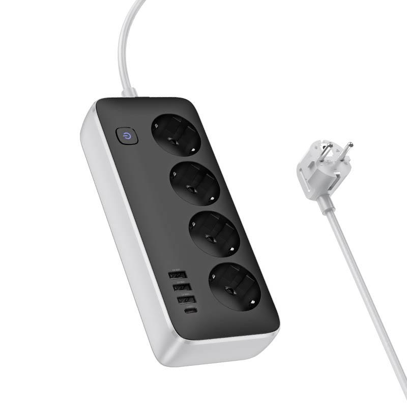Удлинитель Hoco AC21 Sunlight 4-bit (1C/3A/4xSocket) (1.5m)