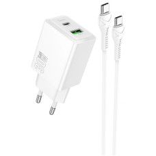 СЗУ Hoco N71 Nuevo PD30W+QC3.0 (1USB-A/1C) + кабель Type-C to Type-C