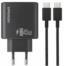СЗУ Amaya E70S PD45W (1USB-C) + кабель Type-C to Type-C