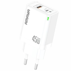 СЗУ Amaya E45D PD45W+QC3.0 GaN (1USB-A/1C)