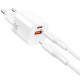 СЗУ WIWU G018 Cube PD33W+QC3.0 GaN (1USB-A/1C) + кабель Type-C to Lightning