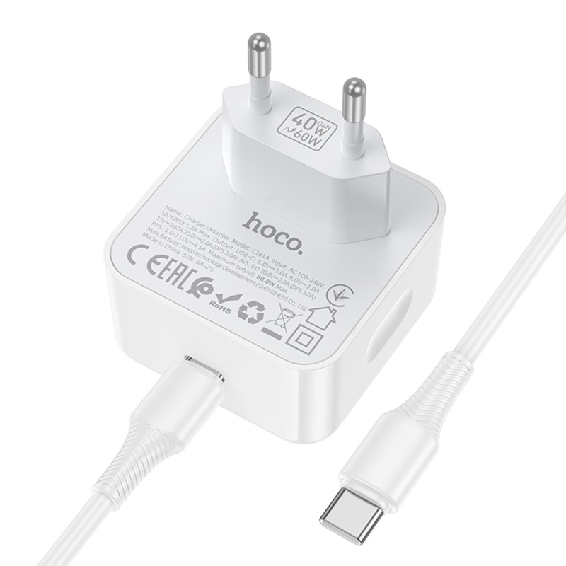 Уценка СЗУ Hoco C161A Speed PD40W (1USB-C) + кабель Type-C to Type-C
