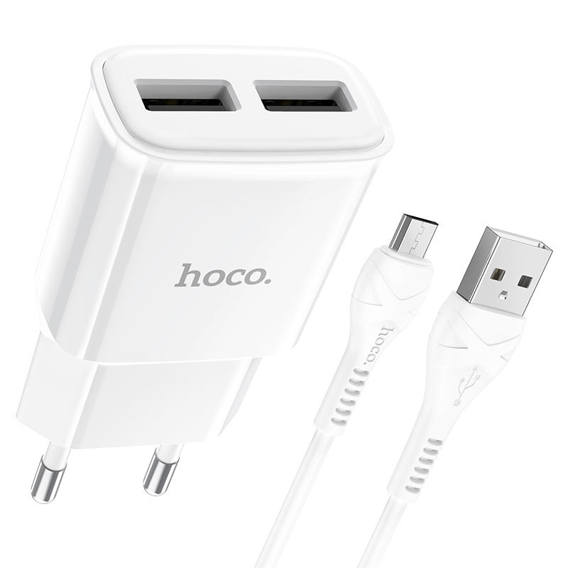 СЗУ Hoco C88A Star round 2.4A (2USB-A) + кабель USB to MicroUSB