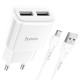СЗУ Hoco C88A Star round 2.4A (2USB-A) + кабель USB to MicroUSB