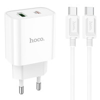 СЗУ Hoco C80A Plus Rapido PD20W+QC3.0 (1USB-A/1C) + кабель Type-C to Type-C