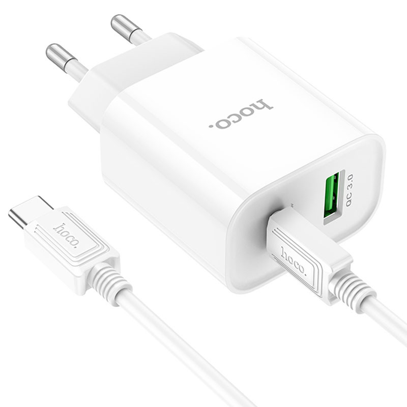 СЗУ Hoco C80A Plus Rapido PD20W+QC3.0 (1USB-A/1C) + кабель Type-C to Type-C