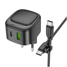 СЗУ Borofone BAS22A Fortune PD20W+QC3.0 (1USB-A/1C) + кабель Type-C to Type-C
