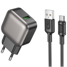 СЗУ Borofone BAS52A Absolute QC3.0 18W (1USB-A) + кабель USB to Type-C