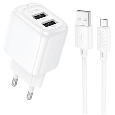 СЗУ Hoco CS51A Surplus (2USB-A) + кабель USB to MicroUSB