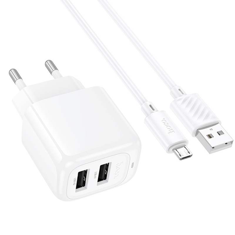 СЗУ Hoco CS51A Surplus (2USB-A) + кабель USB to MicroUSB