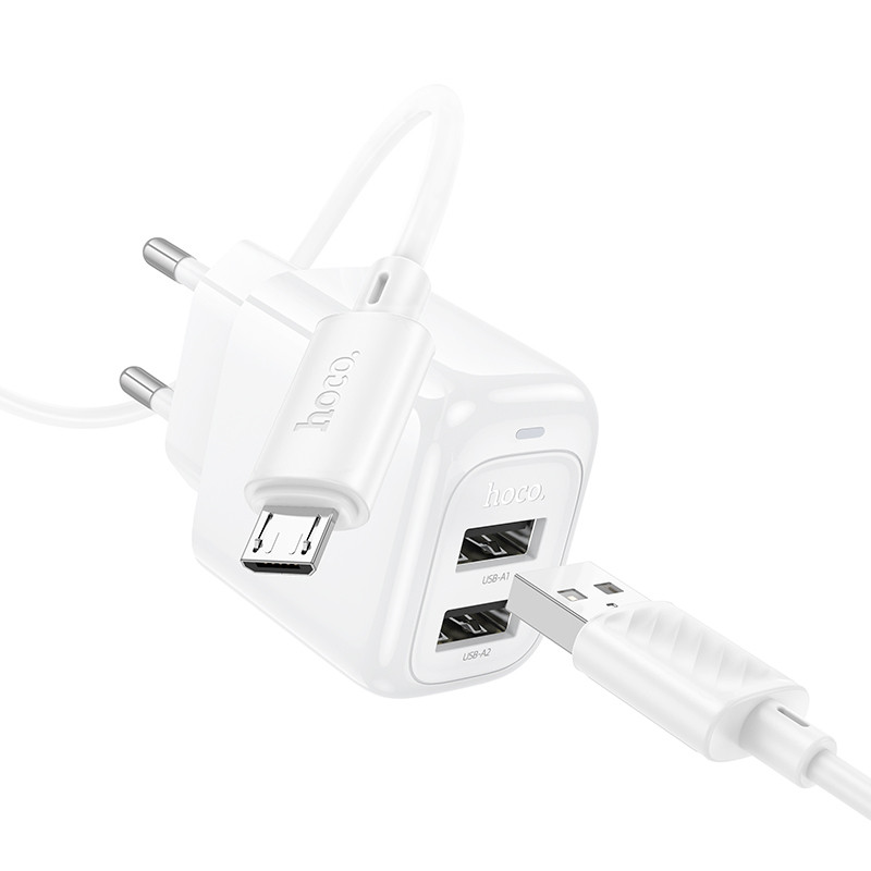 СЗУ Hoco CS51A Surplus (2USB-A) + кабель USB to MicroUSB