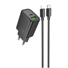 СЗУ Hoco N61 Gentle PD20W+QC3.0 (1USB-A/1C) + кабель Type-C to Lightning