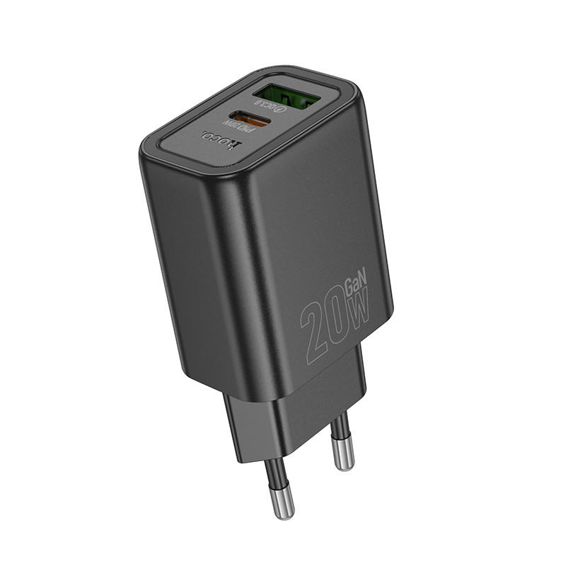 СЗУ Hoco N61 Gentle PD20W+QC3.0 (1USB-A/1C) + кабель Type-C to Lightning