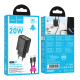СЗУ Hoco N61 Gentle PD20W+QC3.0 (1USB-A/1C) + кабель Type-C to Lightning