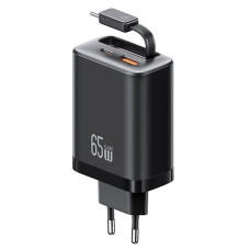 СЗУ Usams US-CC299 GaN With Retractable Type-C Cable Xiang Ser. 65W (1USB-A/1C)