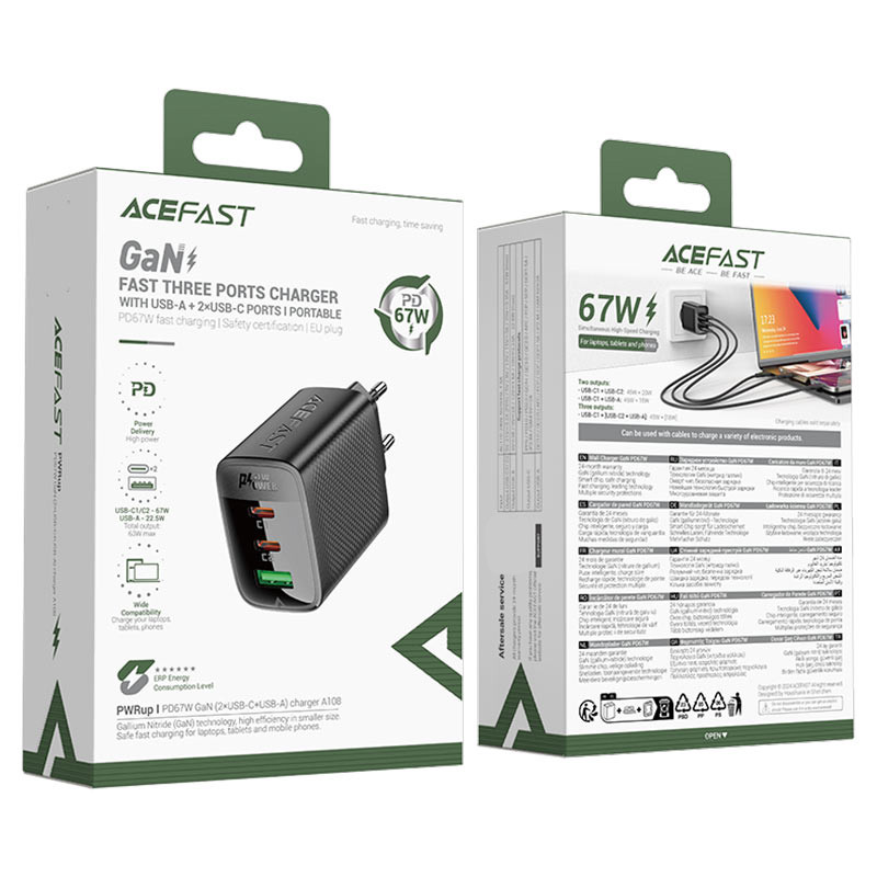 СЗУ Acefast A108 GaN PD67W (1USB-A/2C)